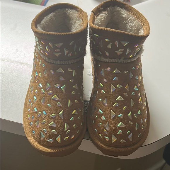 Other - Kids Tan Boots with Iridescent Accents